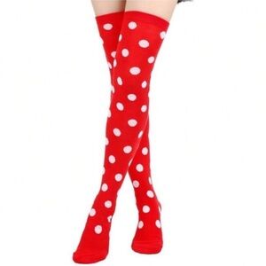 Red Polka Dot Knee-High Socks